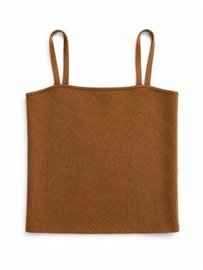 Alice+Olivia Shimmer Brown Knit Square Neck Tank Top Size Xs